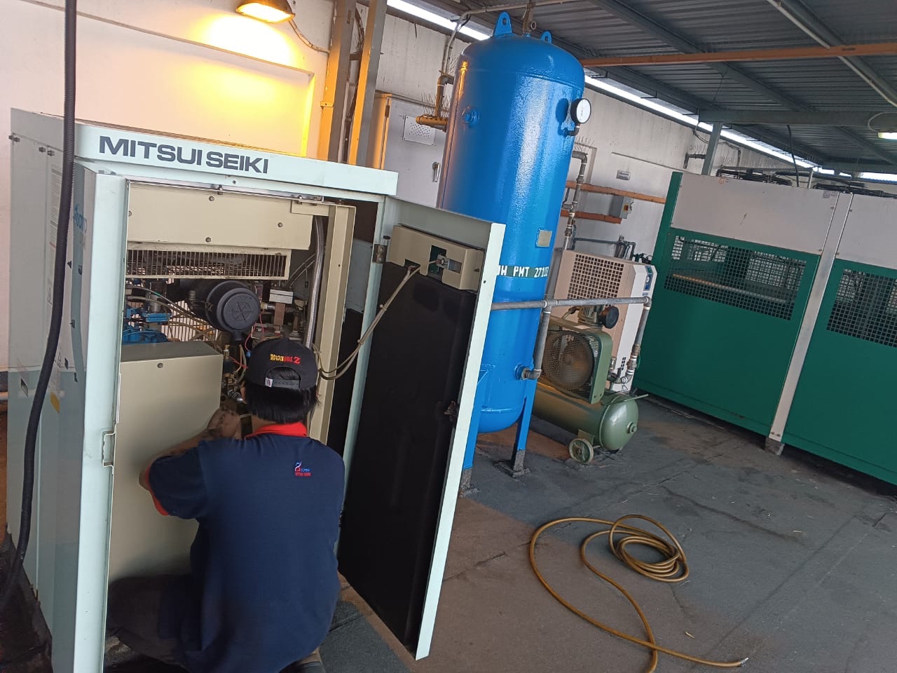 Service Mitsui Seiki Oil Free Water Lubricated Air Compressor 
