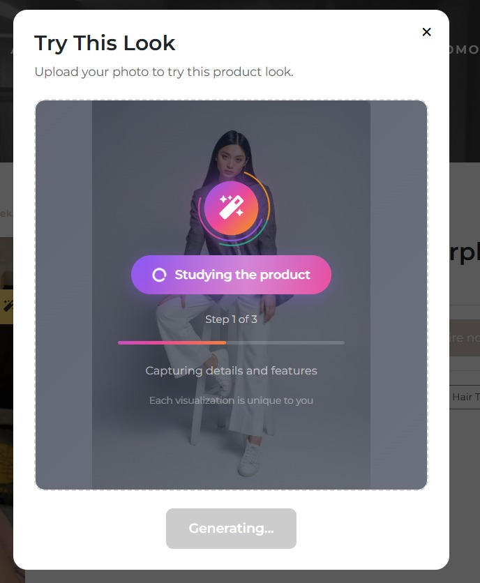 AI Virtual Try-On customer experience at Cutdomos Hair Studio