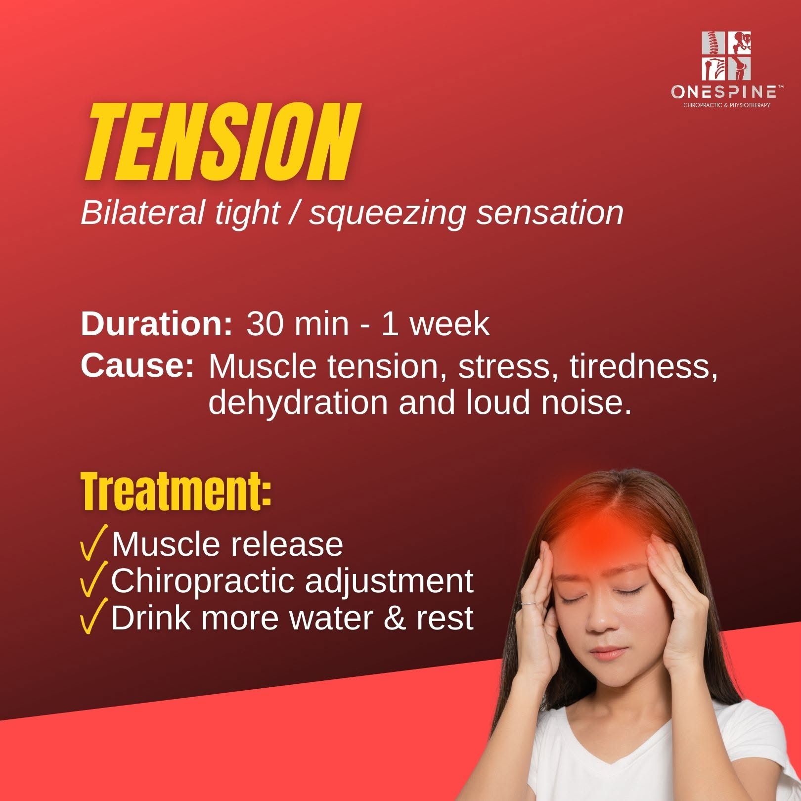 Tension headache with bilateral tight squeezing sensation