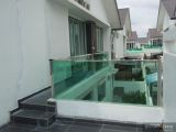 Balcony Tempered Fence Glass Panel With Stainless Steel Stand