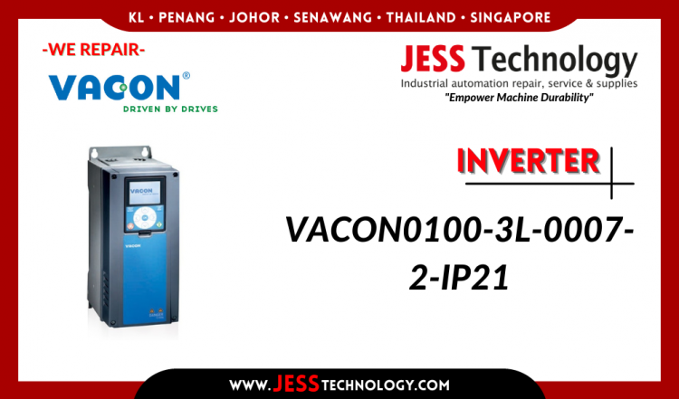 Repair INVERTER VACON0100-3L-0007-2-IP21 Malaysia, Singapore, Indonesia, Thailand