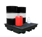 PE Recycled 4 Drum Spill Black Pallet