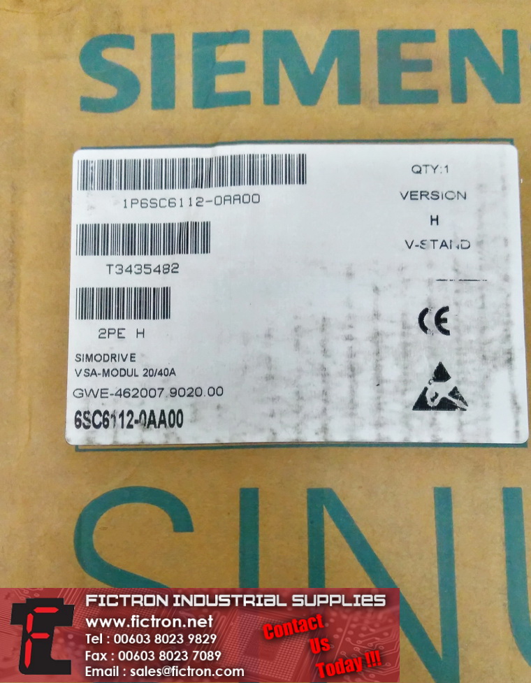  6SC6112-0AA00 6SC61120AA00 G600 D49016 SIEMENS SIMODRIVE Supply Repair Malaysia Singapore Indonesia
