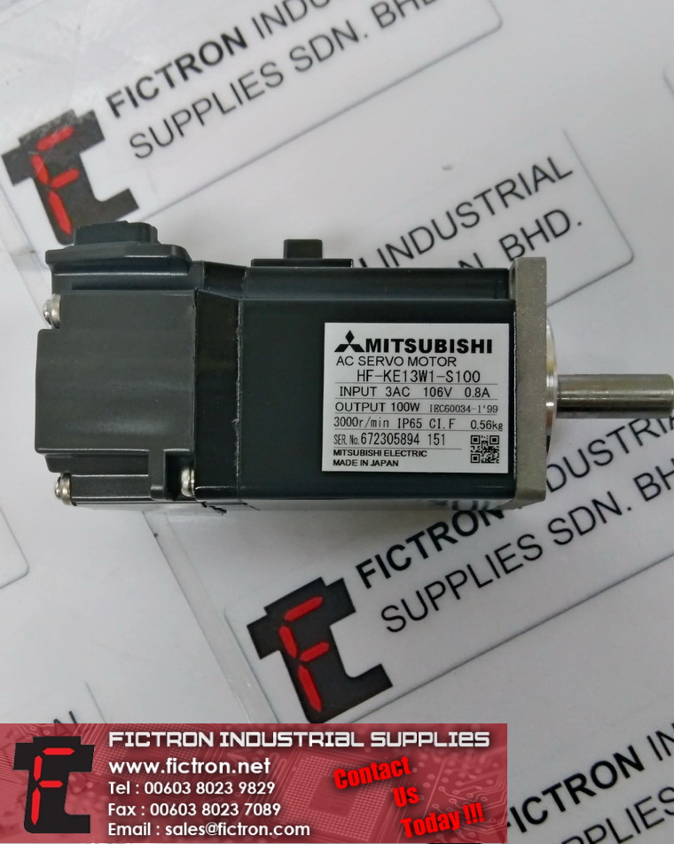 HF-KE13W-S100 HFKE13WS100 MITSUBISHI AC SERVO MOTOR Supply Repair Malaysia Indonesia Singapore USA
