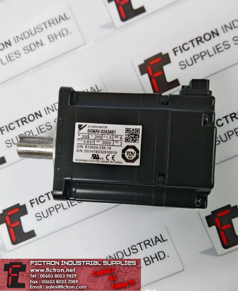 SGMAV-02A3A61 SGMAV02A3A61 YASKAWA AC SERVO MOTOR Supply Repair Malaysia Indonesia Singapore USA