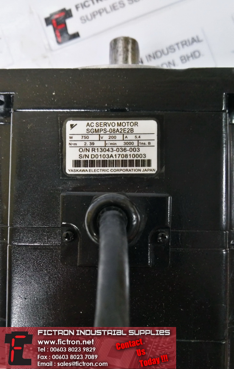 SGMPS-08A2E2B SGMPS08A2E2B YASKAWA AC SERVO MOTOR Supply Repair Malaysia Singapore Indonesia