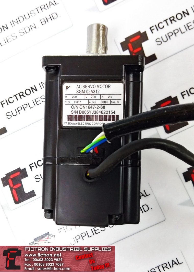 SGM-02A312 SGM02A312 YASKAWA AC SERVO MOTOR Supply Repair Malaysia Singapore Indonesia USA Portugal