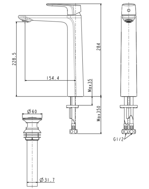 Selangor Signature Single Hole Extended Basin Mixer with Pop-up Drain FFAS1702-1015L0BC0 Signature - Bathroom Faucets - American Standard from LTL Corporation Sdn Bhd