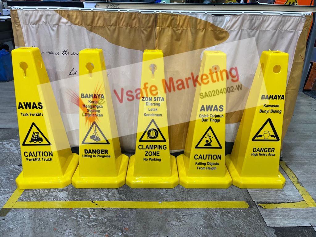 Yellow Safety Cone Signage 