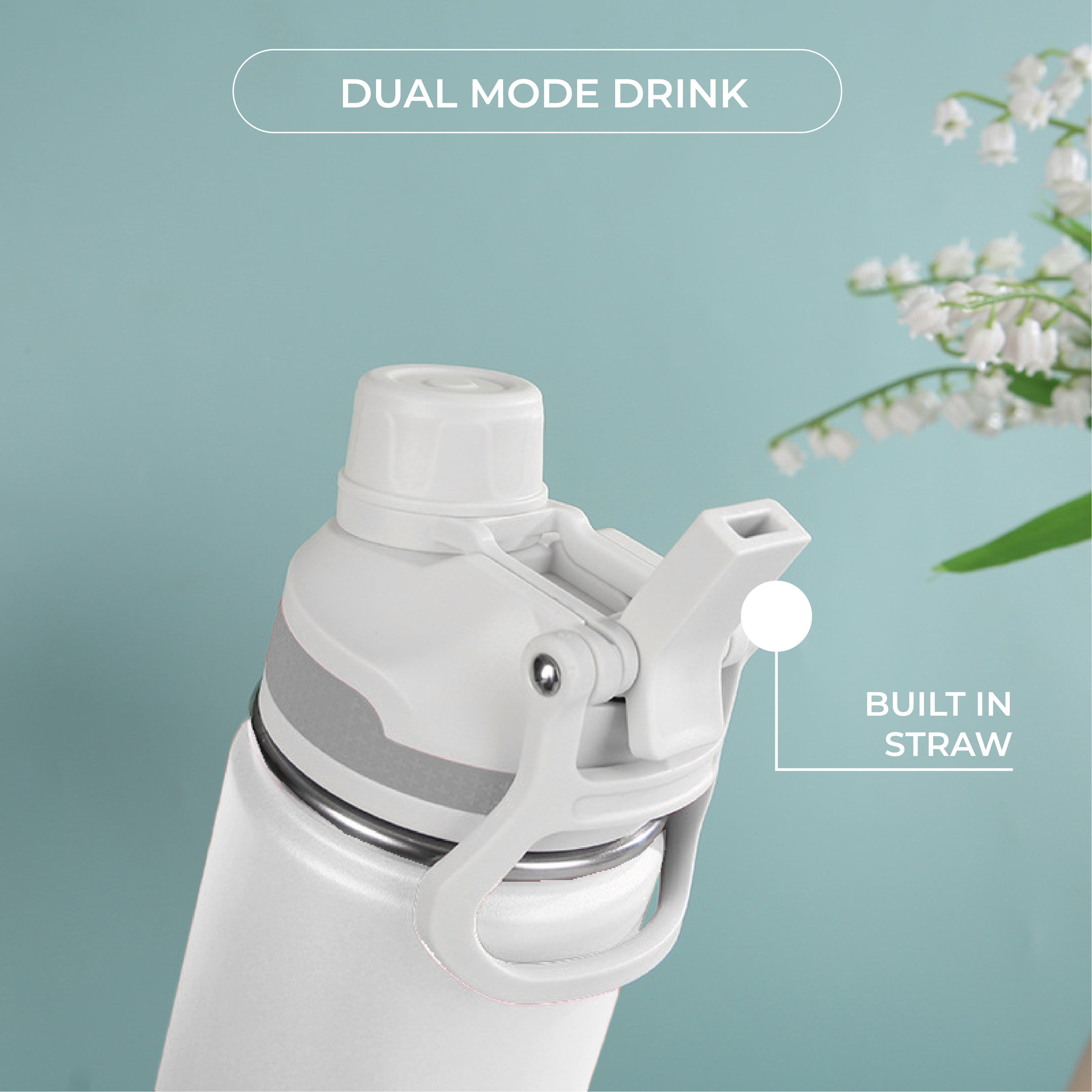 Built-in straw