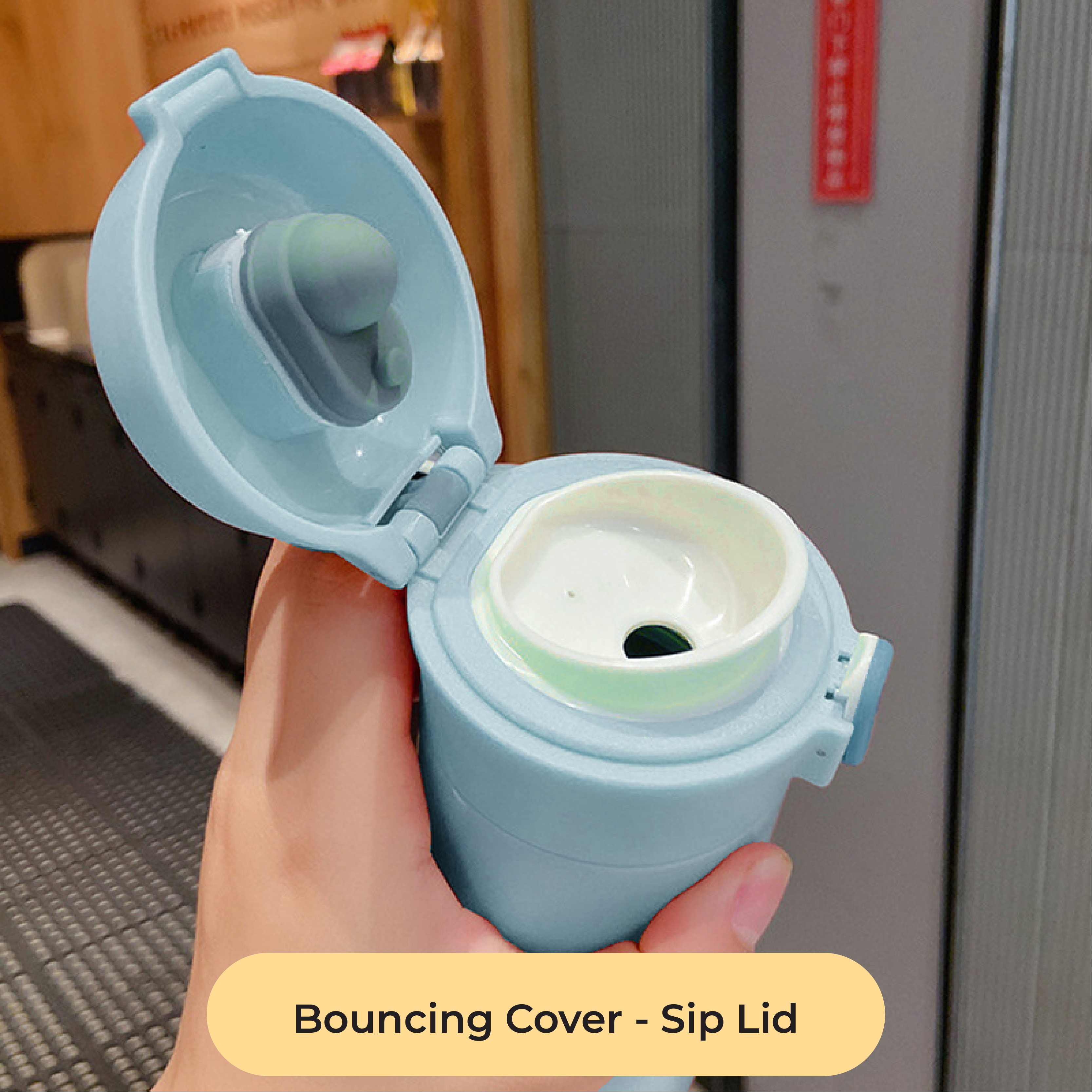 Bouncing sip lid
