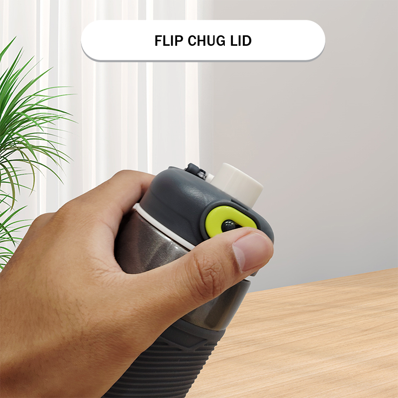 Flip chug lid