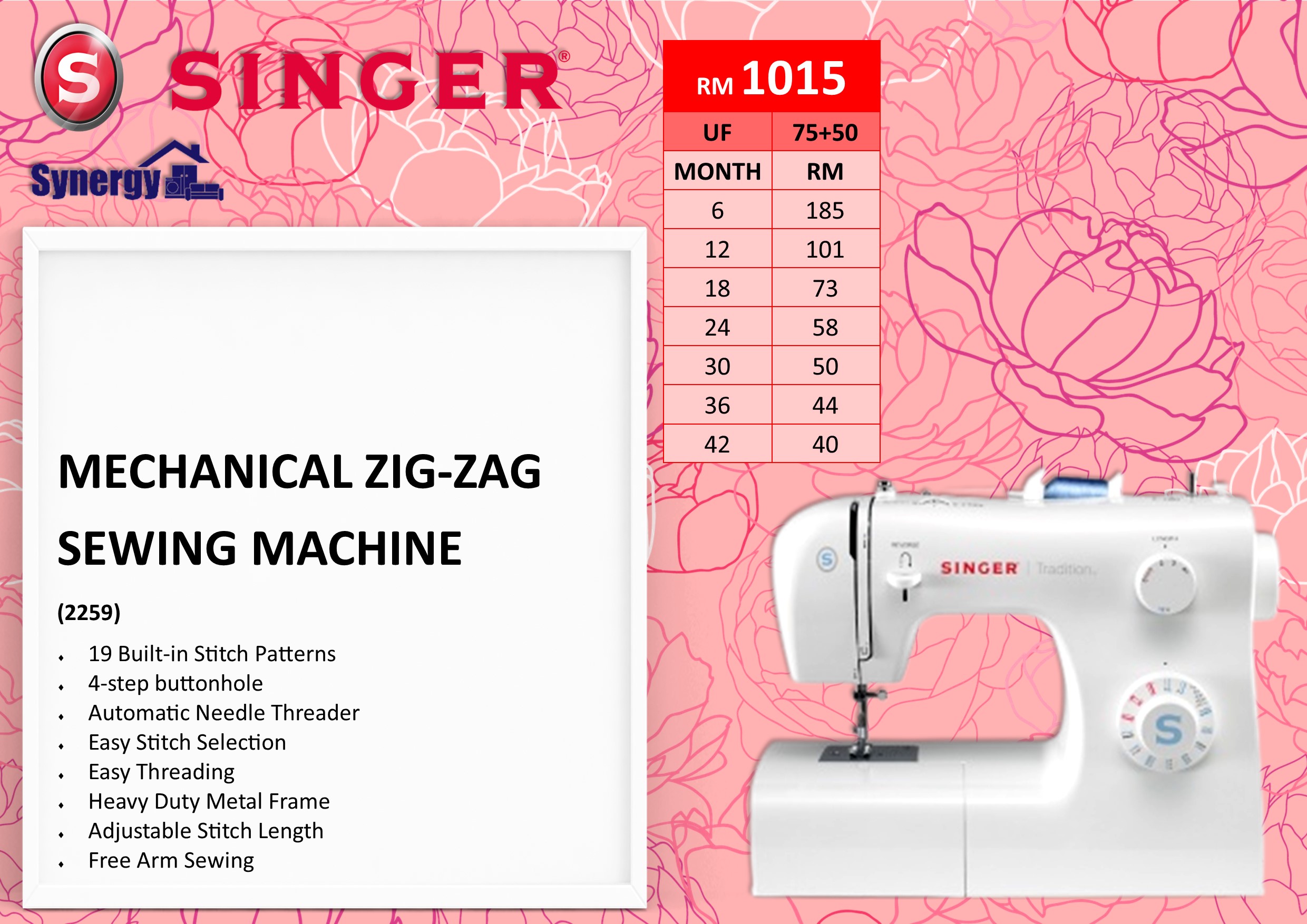 Negeri Sembilan,Port Dickson SINGER PORTABLE SEWING MACHINE 2259