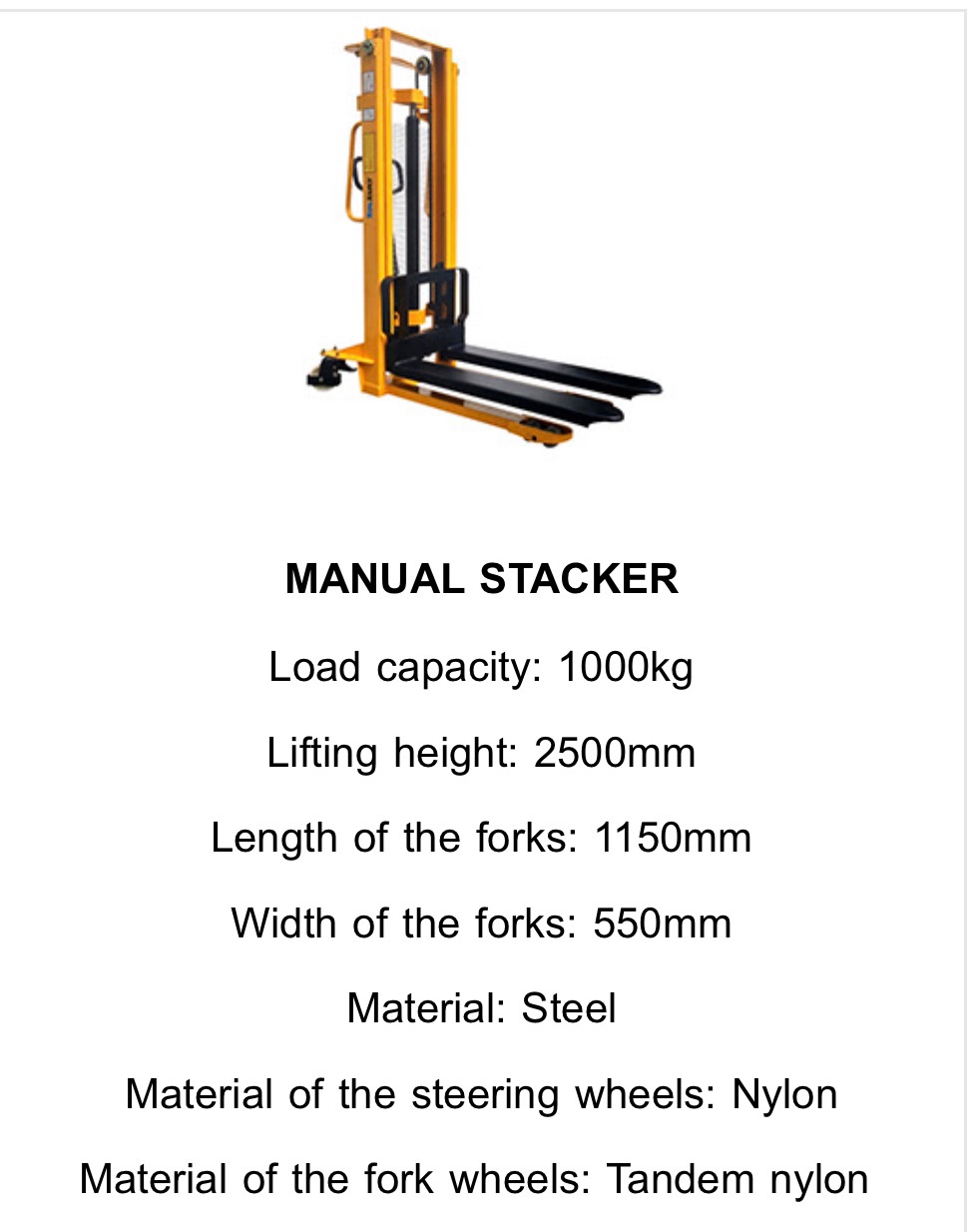 Hyd Manual Stacker