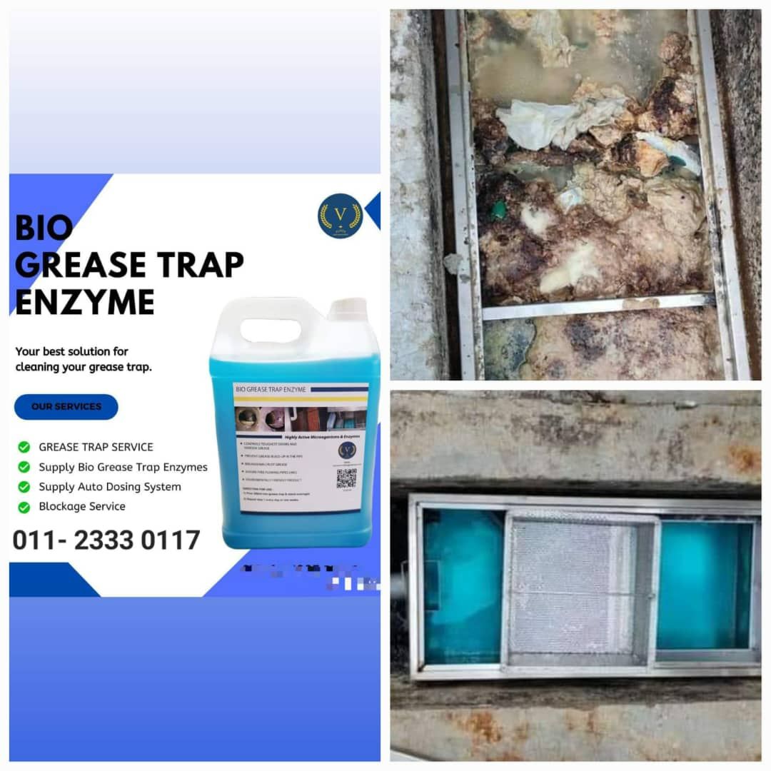 BIO GREASE TRAP ENZYME  BEFORE AND AFTER
