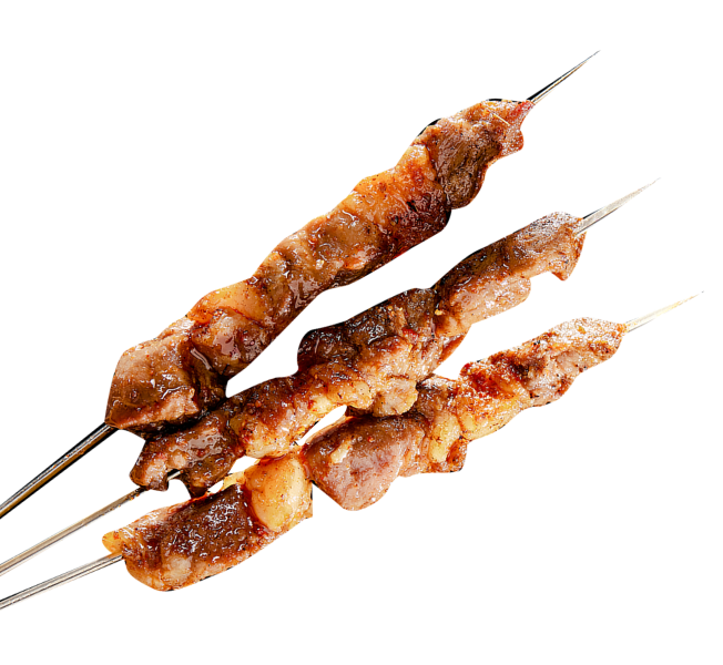 Eating Meat Skewers Eating Meat Skewers